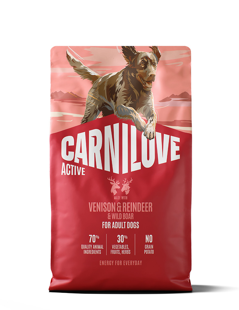 Venison & Reindeer & Wild Boar Active Adult Torrfoder för Vuxna Hundar - 4 kg | Djurtyp - Hund - Hundmat - Torrfoder | DogStyle