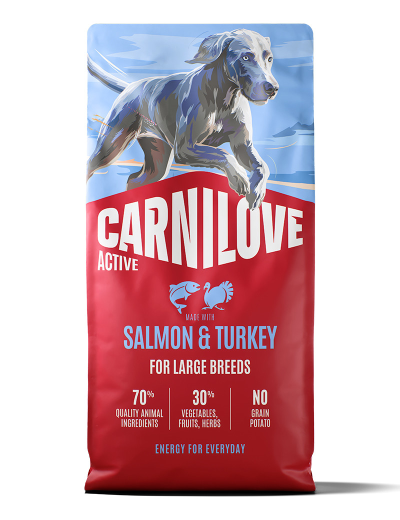 Salmon & Turkey Adult Large Breed Torrfoder för Hundar - 12 kg