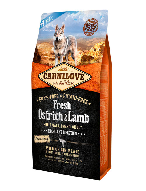 Fresh Ostrich & Lamb Adult Small Breed Torrfoder för Små Hundar  - 6 kg