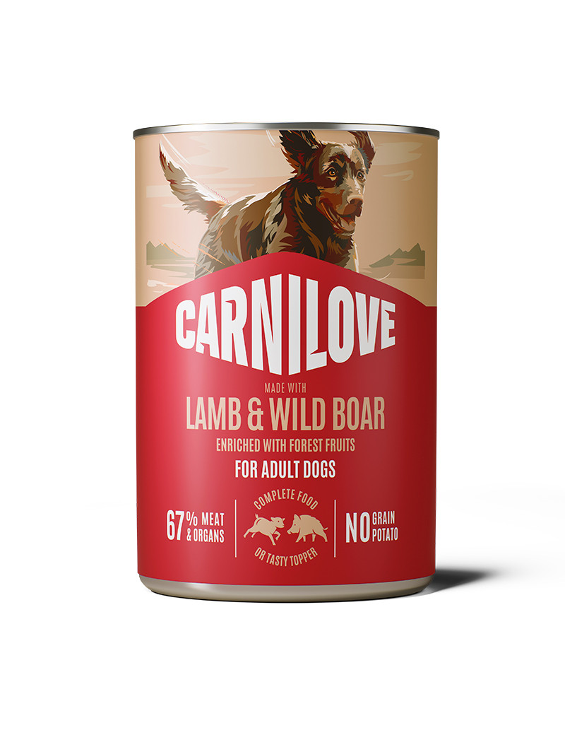 Wild Meat Lamb & Wildboar Våtfoder till Hund - 6 x 400 g | Djurtyp - Hund - Hundmat - Våtfoder | DogStyle