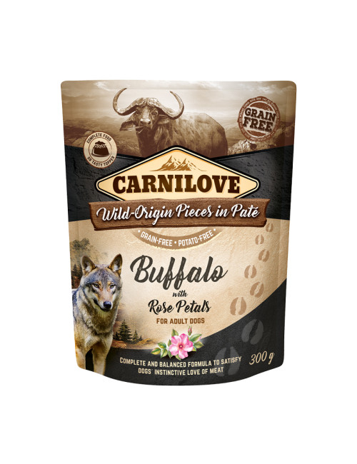 Pouch Paté Buffalo with Rose Petals Våtfoder till Hund – 12 x 300 g