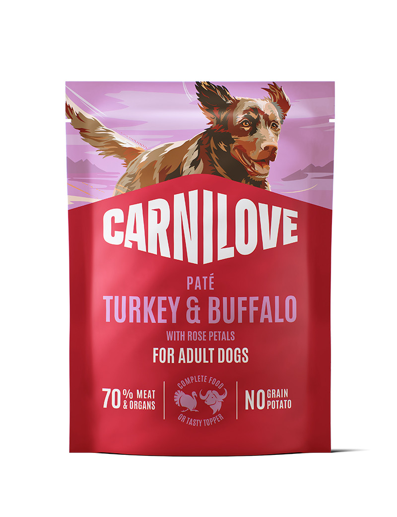 Pouch Paté Turkey & Buffalo with Rose Petals Våtfoder till Hund - 12 x 300 g
