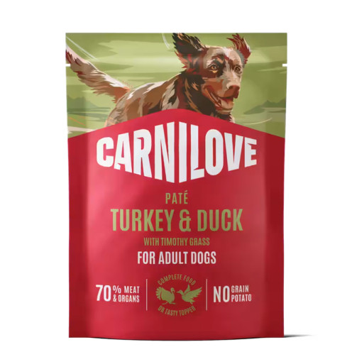 Pouch Paté Turkey & Duck with Timothy Grass Våtfoder till Hund - 12 x 300 g | Djurtyp - Hund - Hundmat - Våtfoder | DogStyle
