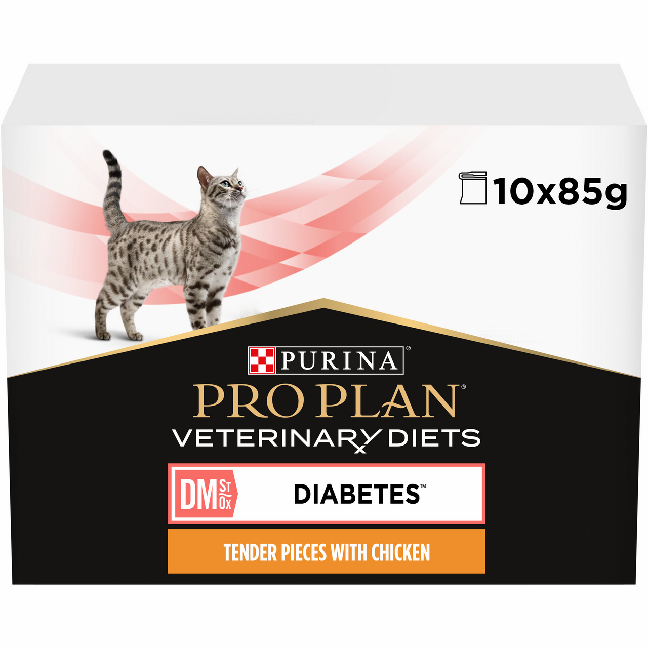 Veterinary Diets Feline St/Ox DM Diabetes Management Chicken Våtfoder - 10 x 85 g