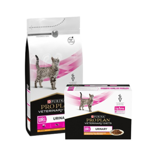 Torr + våtfoder – Veterinary Diets Feline UR St/Ox Urinary – Torrfoder 5 kg + våtfoder 10×85 g