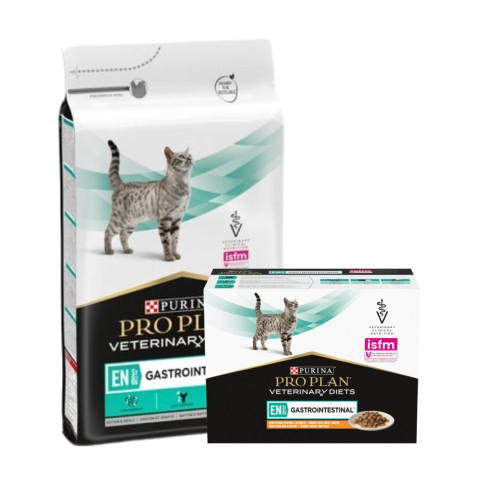 Torr + våtfoder – Veterinary Diets Feline EN St/Ox Gastrointestinal – Torrfoder 5 kg + våtfoder 10×85 g