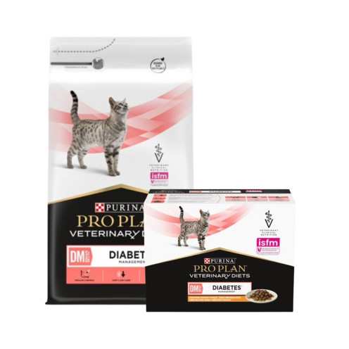 Torr + våtfoder – Veterinary Diets Feline St/Ox DM Diabetes – Torrfoder 1,5 kg + våtfoder 10×85 g