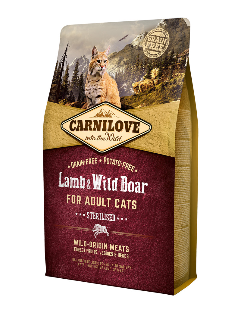 Lamb & Wild Boar Sterilised Torrfoder för Katt – 6 kg