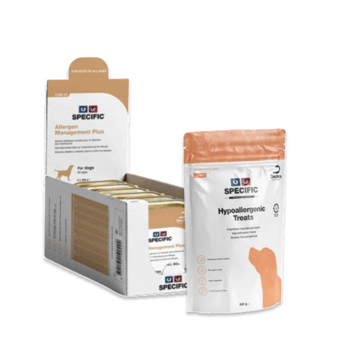 Köp Allergen Management Plus COW-HY – Få Hypoallergenic treats på köpet – 6 x 300 g + treats