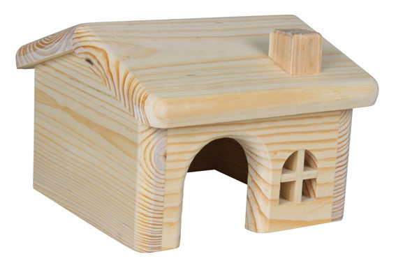 Trähus till mus/hamster - Mus/hamsterhus | Djurtyp - Gnagare - Gnagarens hem - Hus | DogStyle