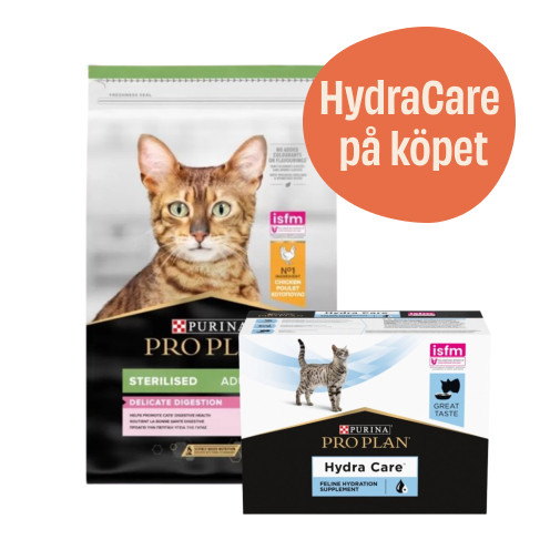 Sterilised Delicate Digestion Kyckling + HydraCare - Torrfoder 1,5 kg + HydraCare 10 x 85 g