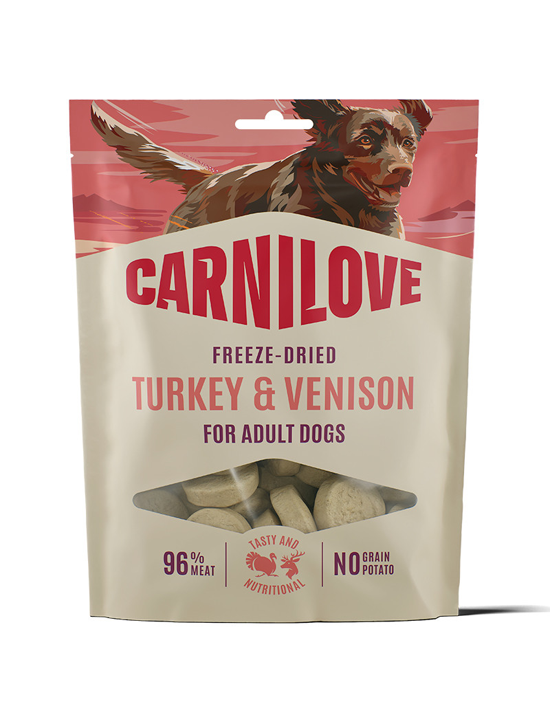 Freeze Dried Raw Snacks Venison & Turkey Frystorkat Hundgodis - 60 g