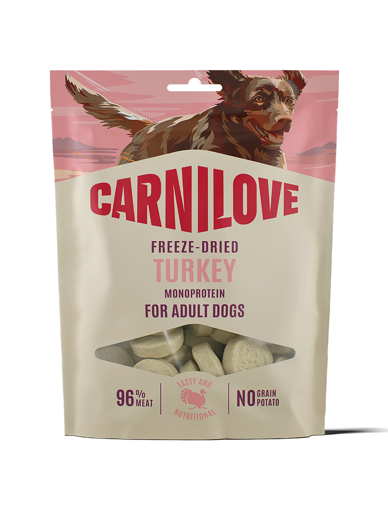 Freeze Dried Raw Snacks Turkey Frystorkat Hundgodis - 60 g