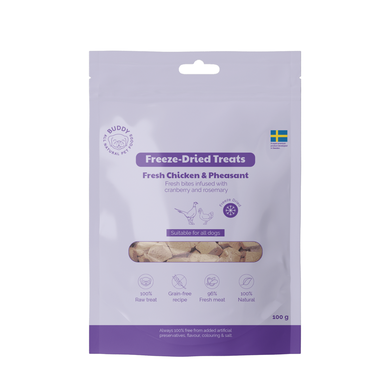 Freeze-dried Hundgodis Raw Chicken & Pheasant - 100 g