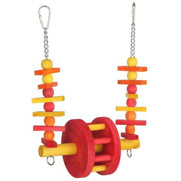 Fågelleksak, Trägunga med fäste - 28 cm | Djurtyp - Fågel - Fågelns hem - Fågelleksaker och Aktivering | DogStyle