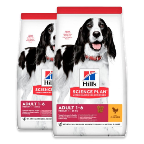 2 st Adult Medium torrfoder med kyckling Hundfoder 14 kg - 2 st x 14 kg