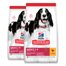 2 st Adult Medium torrfoder med kyckling Hundfoder 14 kg