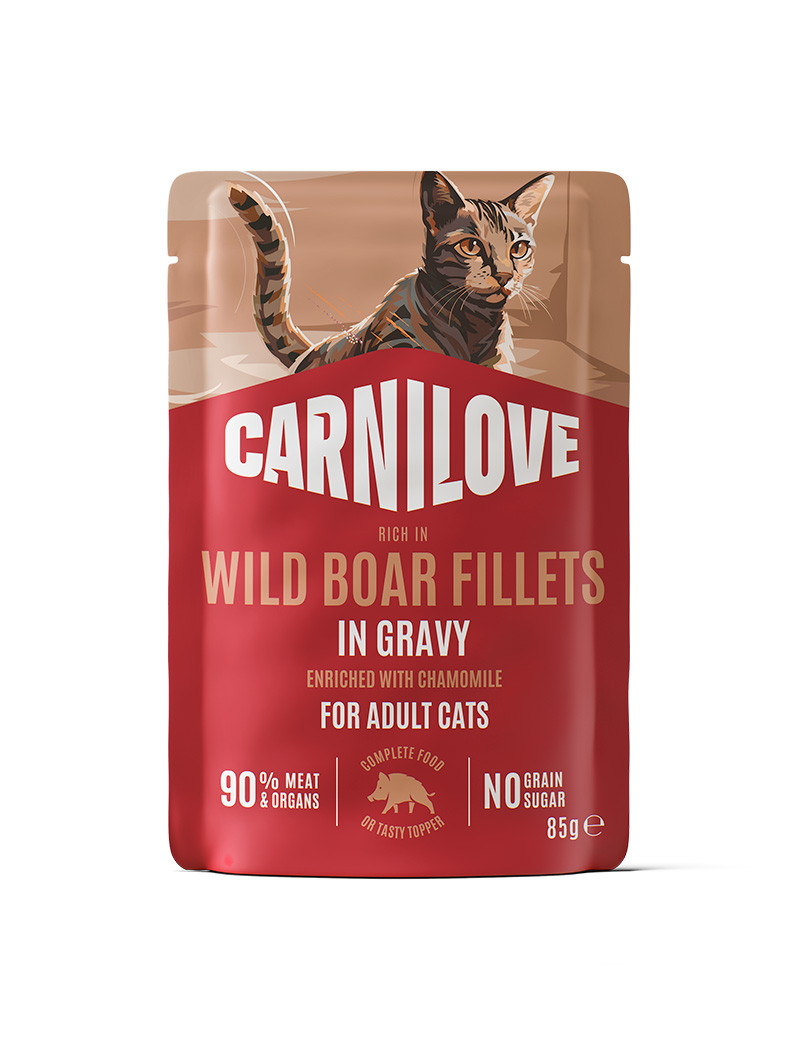 Adult Pouches med Vildsvin Våtfoder för Katt - 24 st x 85 g