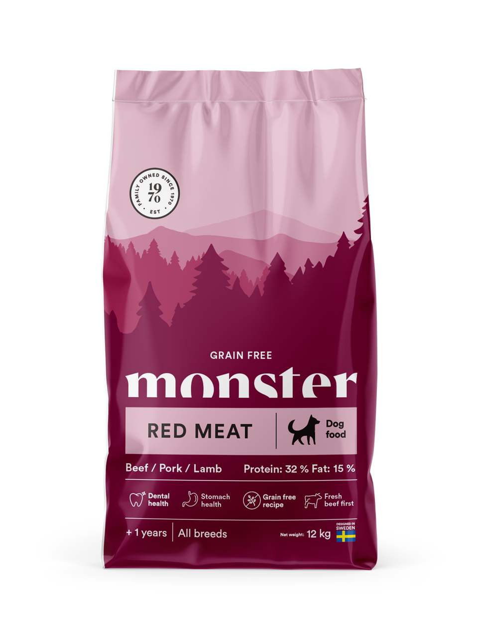 Dog Grain Free Adult Red Meat Torrfoder - 12 kg