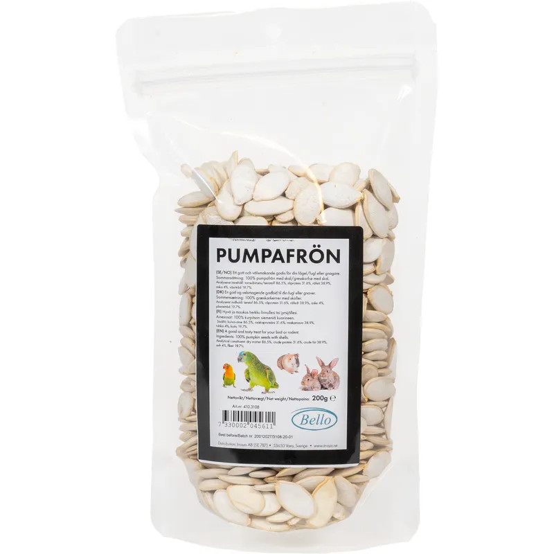 Pumpafrön till kanin, gnagare & fågel - 200 g | Djurtyp - Kanin - Kaningodis | DogStyle