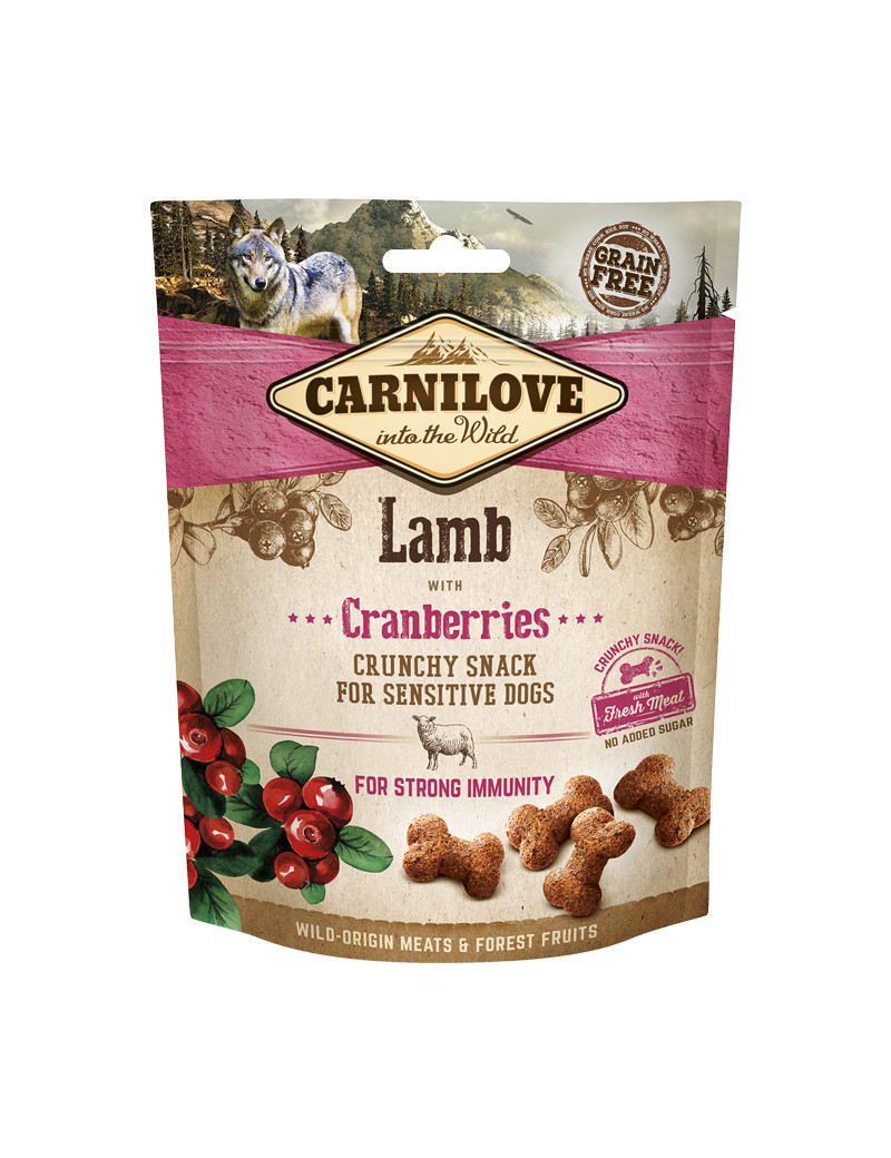 Crunchy Snack Lamm & Tranbär hundgodis - 200 g