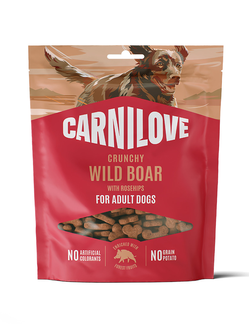 Crunchy Snack Vildsvin & Nypon hundgodis - 200 g
