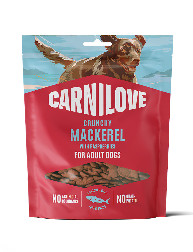 Crunchy Snack Makrill & Hallon hundgodis - 200 g