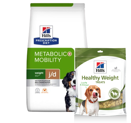 Treats + Prescription Diet Mobility + Metabolic Weight Management Torrfoder till Hund - 12 kg + 220 g