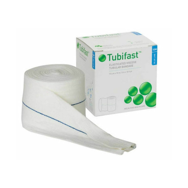 Tubifast bandage elastastisk till husdjur - Blå 7,5 cm x 10 m