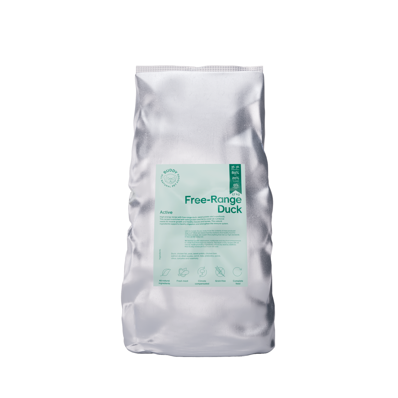 Free-Range Duck Torrfoder för Hund - 17 kg