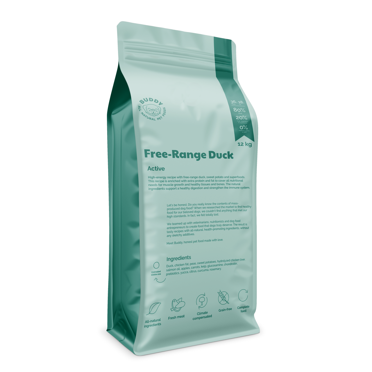 Free-Range Duck Torrfoder för Hund - 12 kg