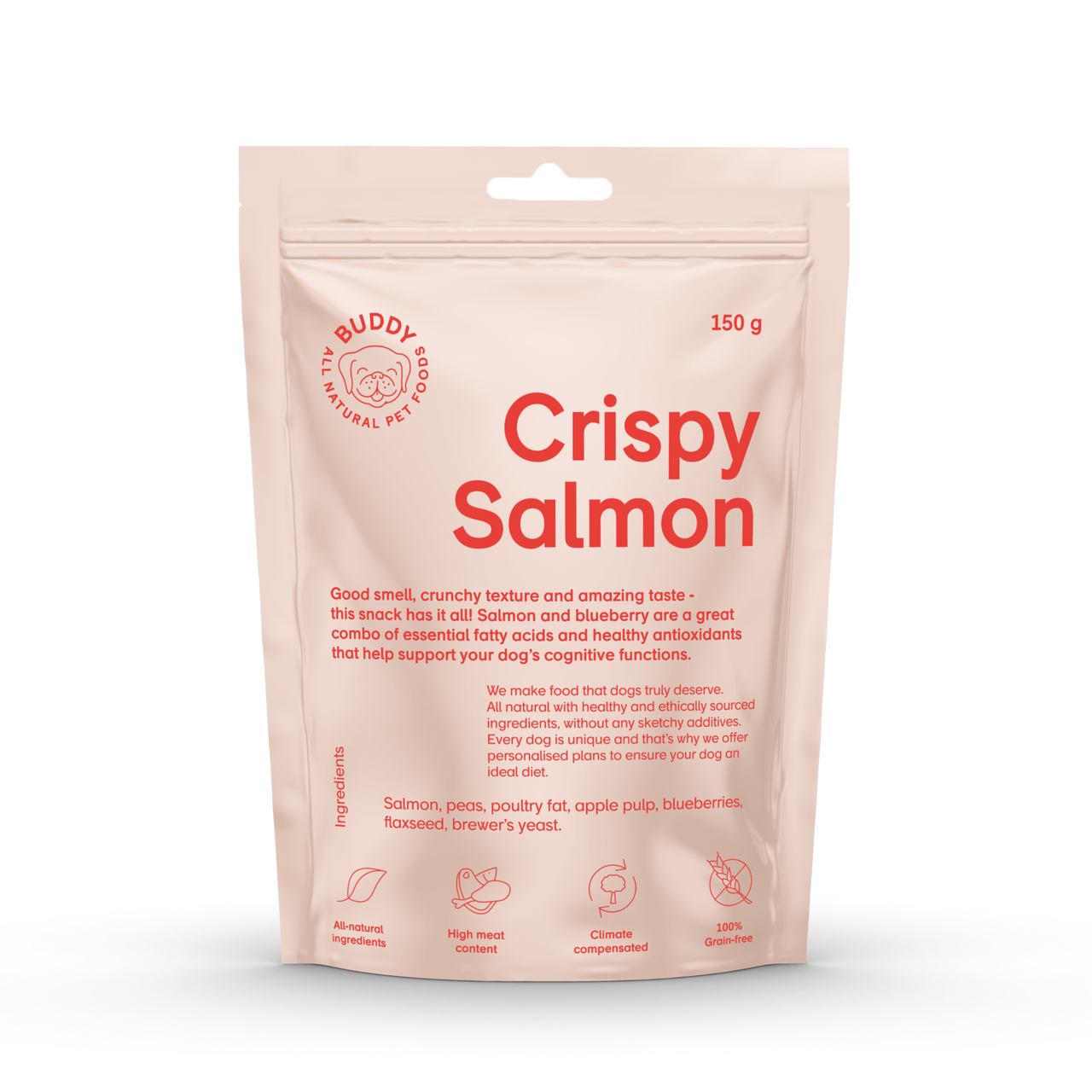 Hundgodis Crunchy Snack Lax och Blåbär - 150 g