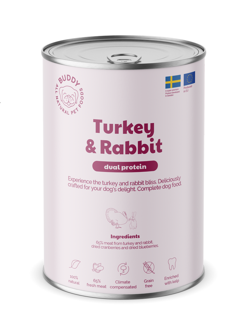 Turkey & Rabbit Våtfoder för Hund - 6 x 400 g