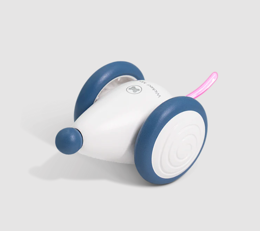 Wicked Mouse Interaktiv Kattleksak - Vit/blå