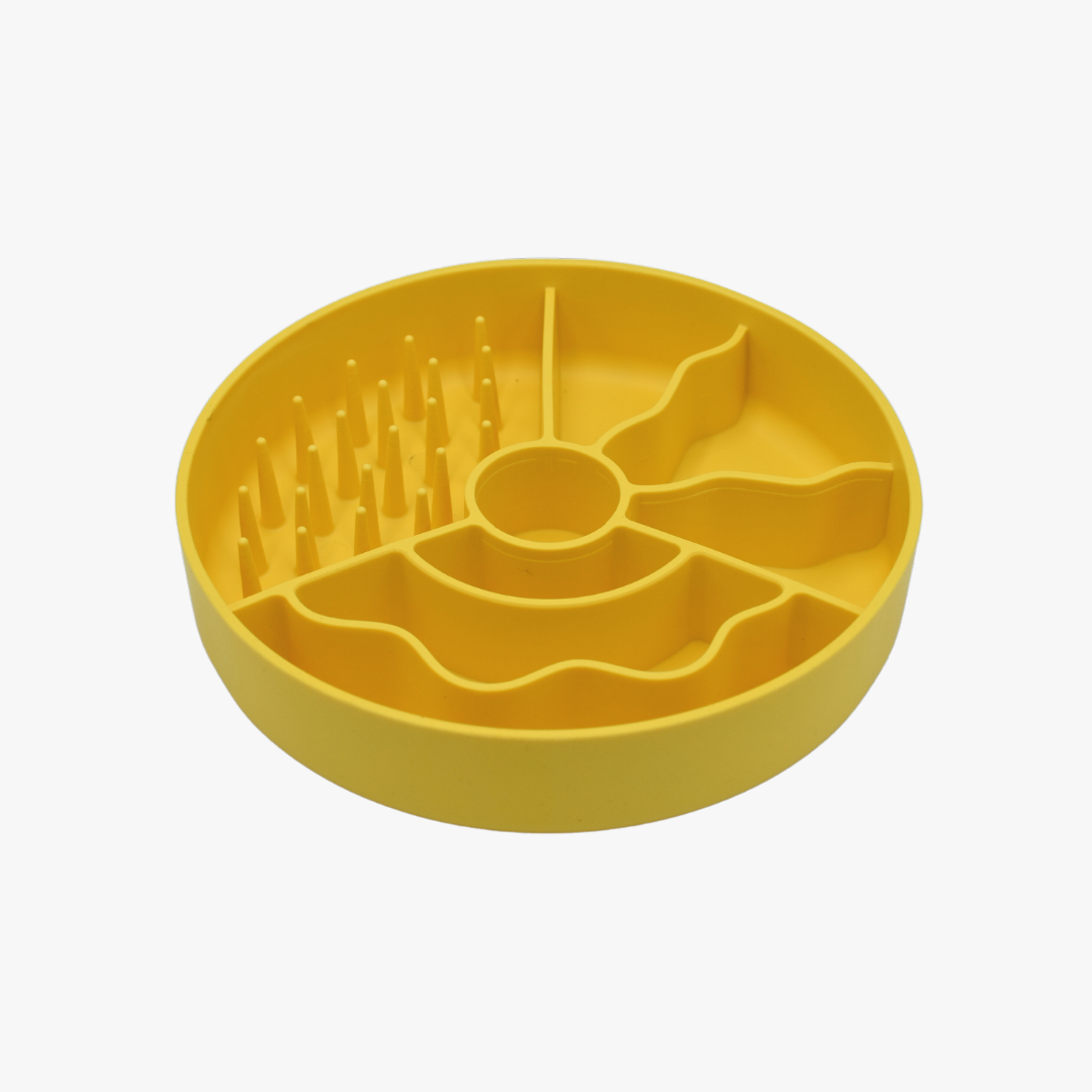 Fiboowl Slowfeeder-skål för hund & katt - Gul
