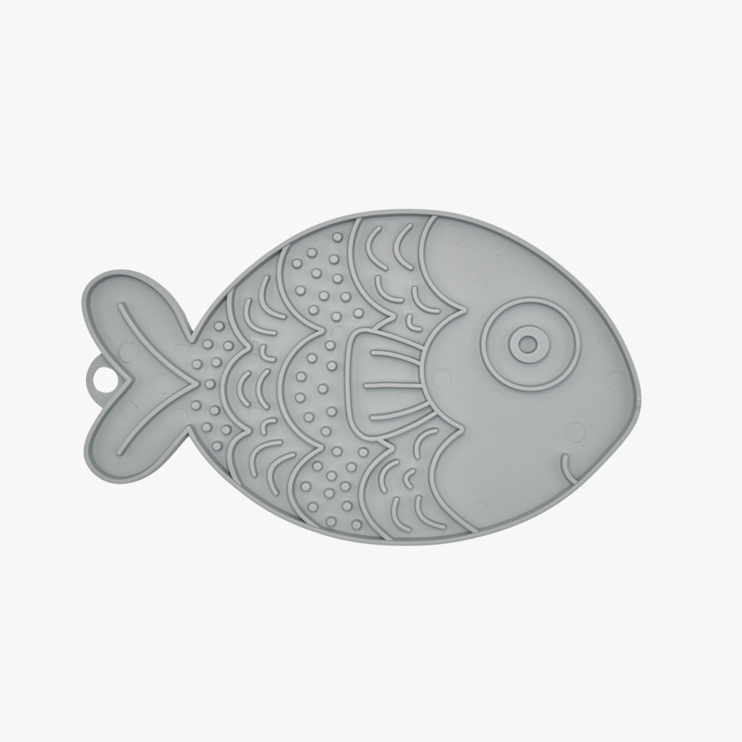 Fishka Slickmatta för hund & katt - Ljusgrå