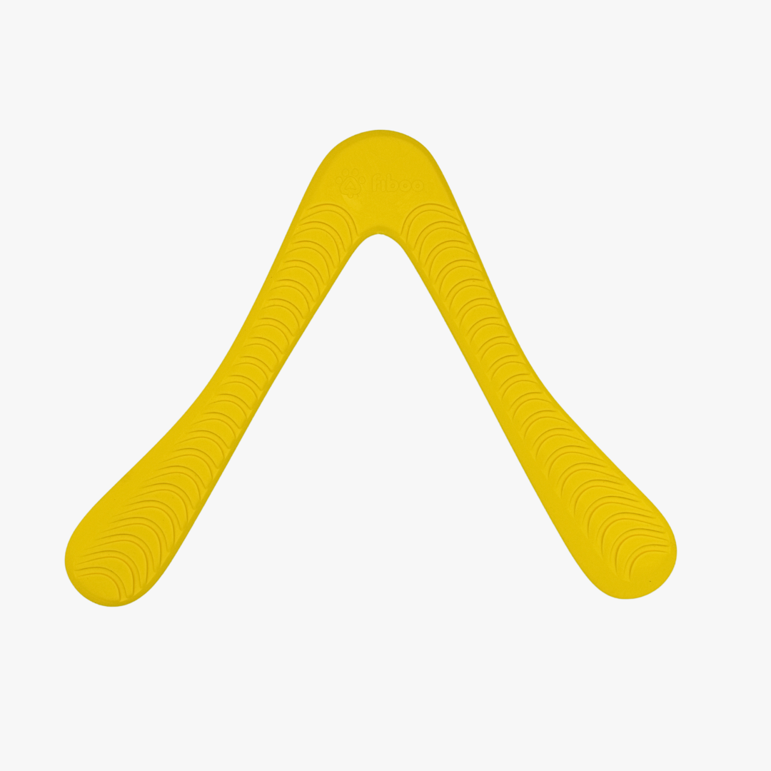 Fiboom Boomerang Hundleksak - Gul