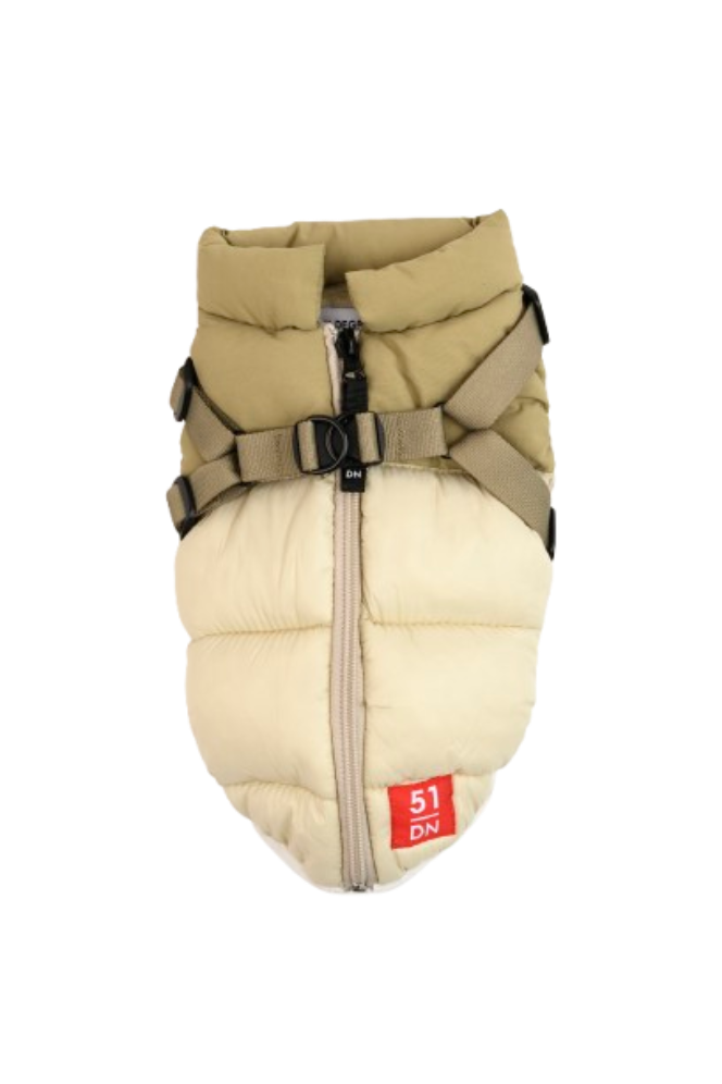 Hundtäcke med sele XL - 65 cm / Naturvit