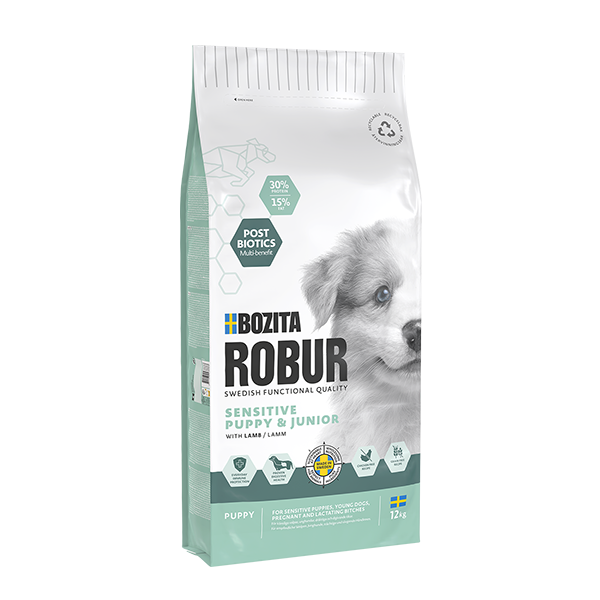 Bozita Robur Sensitive Valp & Junior Lamb hundfoder - 12 kg