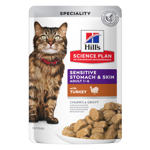 Sensitive Stomach & Skin Adult Våtfoder för Katt med Kalkon - 12 x 85 g