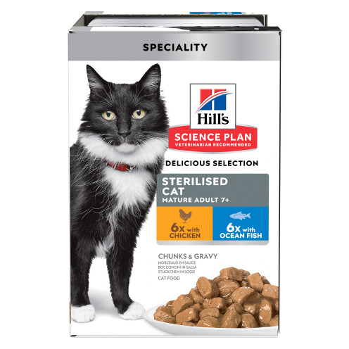 Sterilised Cat Mature Adult våtfoder med kyckling och havsfisk - 12 x 85 g | Djurtyp - Katt - Kattmat - Våtfoder | DogStyle