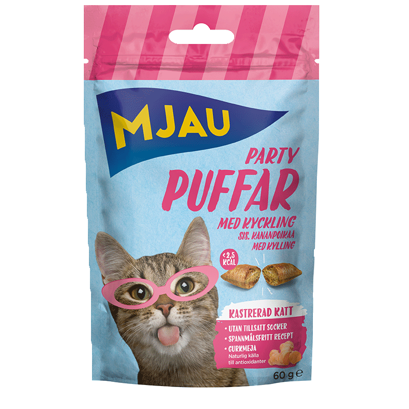 Partypuffar Kyckling Kattgodis - 60 g