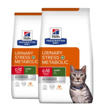 2-pack Prescription Diet c/d Multicare Stress  + Metabolic Torrfoder för Katt med Kyckling