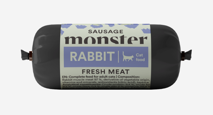 Cat Sausage Rabbit Kattfoder - 80 g