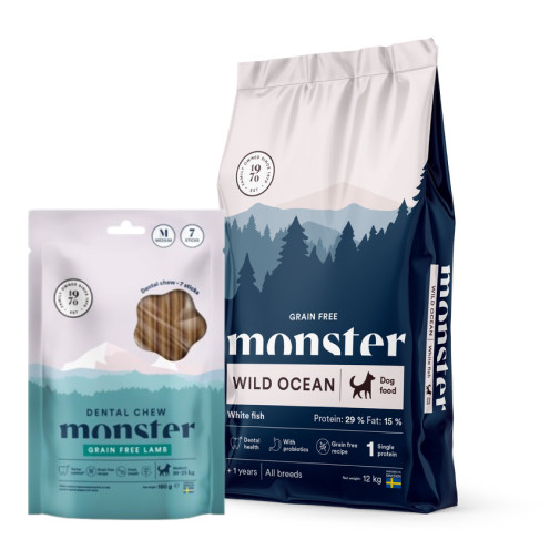 K&ouml;p Dog Grain Free Wild Ocean - f&aring; Dental Chew p&aring; k&ouml;pet! - 12 kg + Dental Chew