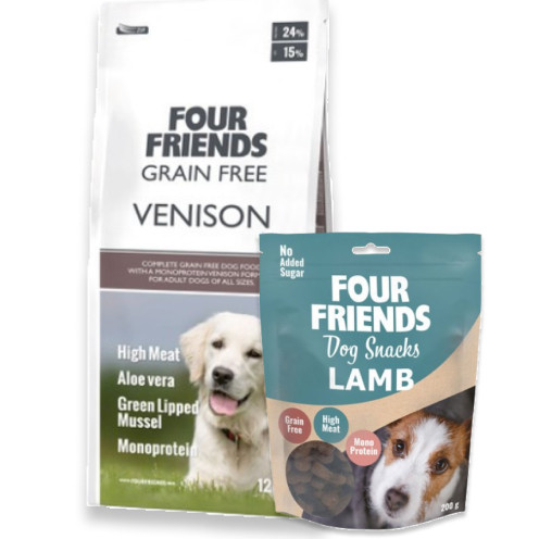 Köp Grain Free Venison Hundfoder - få godis på köpet! - 12 kg + hundgodis | Djurtyp - Hund - Hundmat - Torrfoder | DogStyle