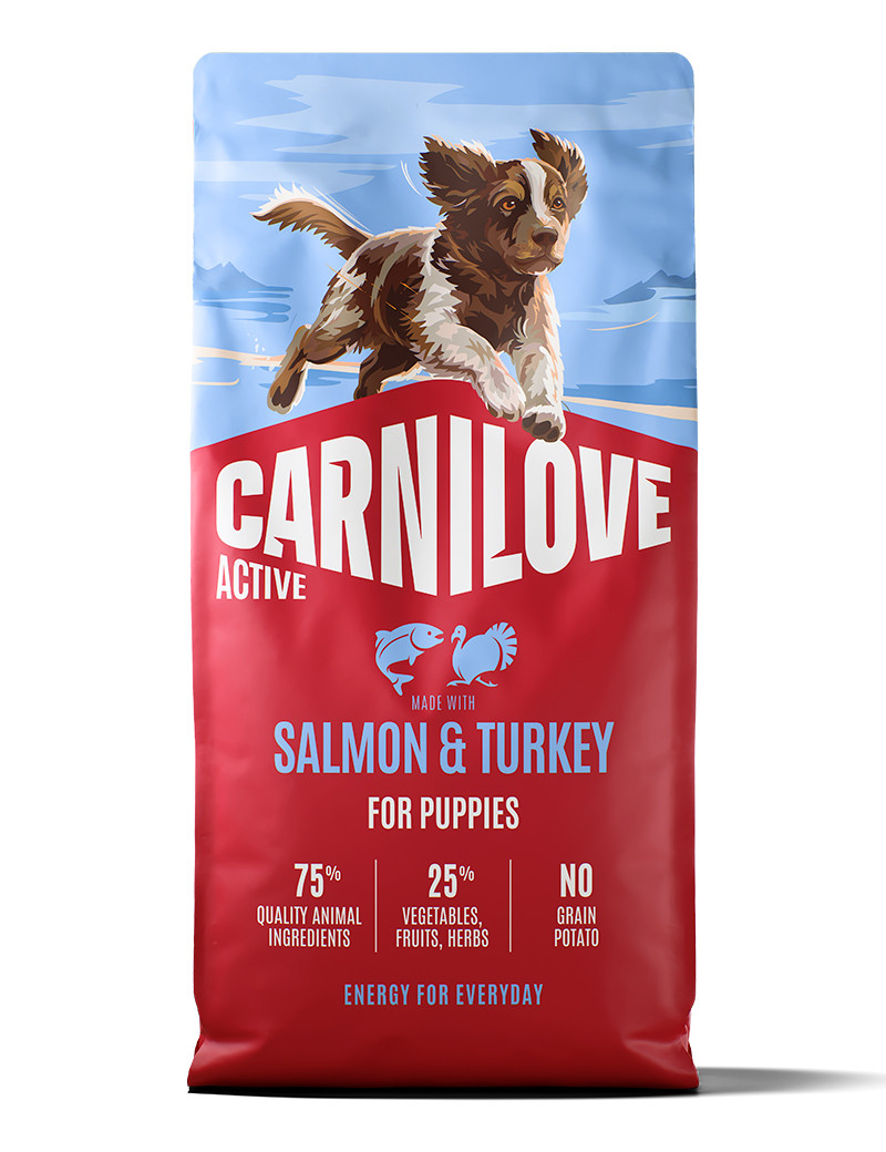 Salmon & Turkey Puppy Torrfoder för Valpar - 4 kg
