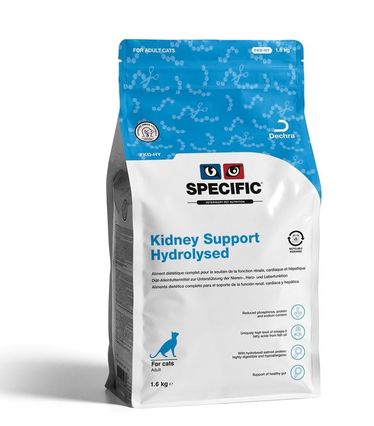 Kidney Support FKD-HY Hydrolysed Torrfoder till Katt - 1,6 kg | Djurtyp - Katt - Kattmat - Veterinärfoder | DogStyle
