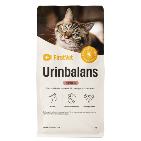 FirstVet Urinbalans - för vuxna katter, anpassat för urinvägar - 7 kg | Djurtyp - Katt - Kattmat - Torrfoder | DogStyle