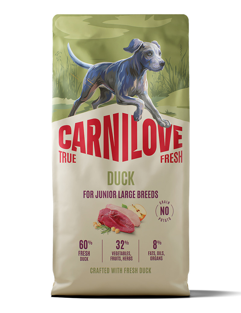 True Fresh Duck Junior Large Breed Torrfoder för Valpar - 12 kg